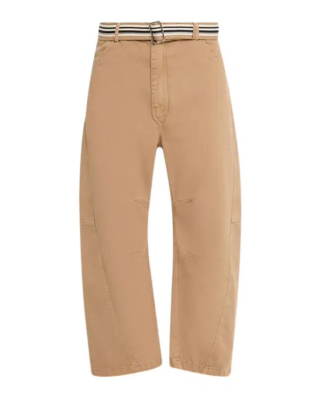 MORDECAI Men's Cotton Belted Barrel-Leg Pants