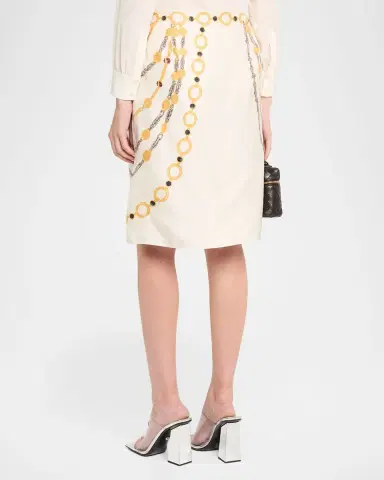 Versace Printed Silk Twill Pencil Skirt | Thumbnail 3 Versace Printed Silk Twill Pencil Skirt | Thumbnail 3