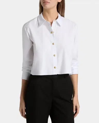 L'Agence Cosette Cropped Button-Front Shirt | Thumbnail 4 L'Agence Cosette Cropped Button-Front Shirt | Thumbnail 4