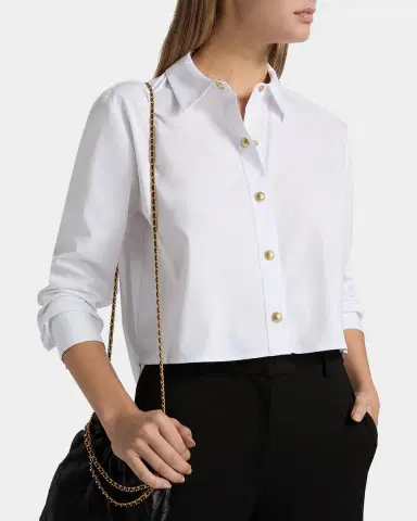 L'Agence Cosette Cropped Button-Front Shirt | Thumbnail 5 L'Agence Cosette Cropped Button-Front Shirt | Thumbnail 5