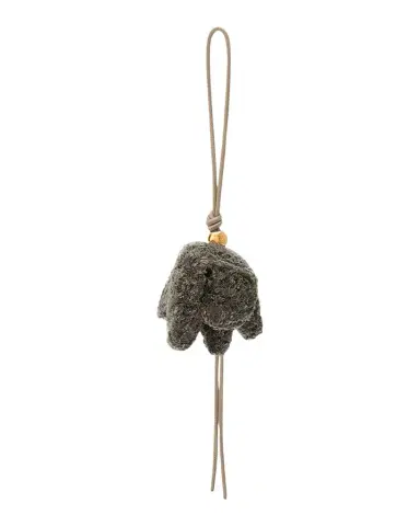 Loewe Elephant Bag Charm in Raffia and Leather | Thumbnail 1