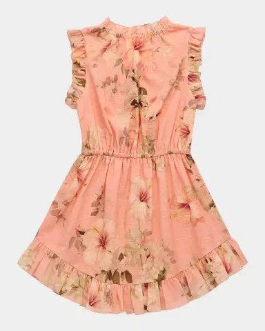 Zimmermann Girl's Mahon Hibiscus-Printed Flip Dress, Size 1-12 | Thumbnail 2