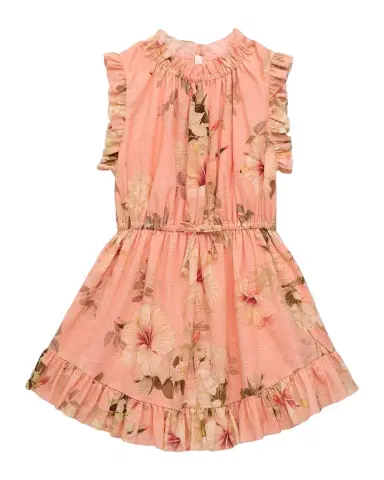 Zimmermann Girl's Mahon Hibiscus-Printed Flip Dress, Size 1-12 | Thumbnail 1