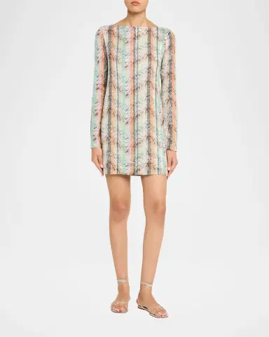Missoni Multi-Technique Long-Sleeve Mini Dress | Thumbnail 2