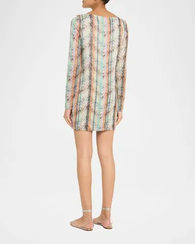 Missoni Multi-Technique Long-Sleeve Mini Dress | Thumbnail 3