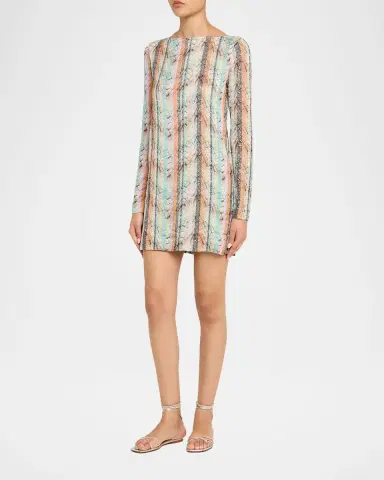 Missoni Multi-Technique Long-Sleeve Mini Dress | Thumbnail 4