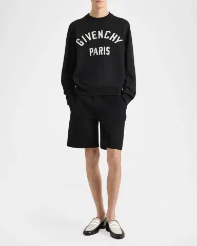 Givenchy Men's Logo Cotton-Blend Crewneck Sweater | Thumbnail 2