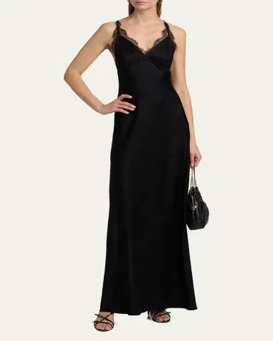 Kobi Halperin Evin Lace-Trim Satin Maxi Dress | Thumbnail 4
