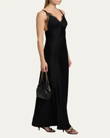 Kobi Halperin Evin Lace-Trim Satin Maxi Dress | Thumbnail 7