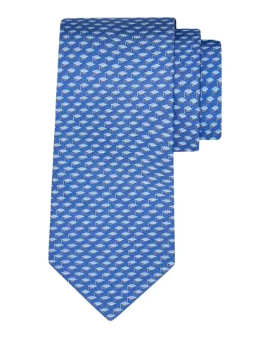 Ferragamo Men's Graduation Cap Micro-Print Tie | Thumbnail 1 Ferragamo Men's Graduation Cap Micro-Print Tie | Thumbnail 1