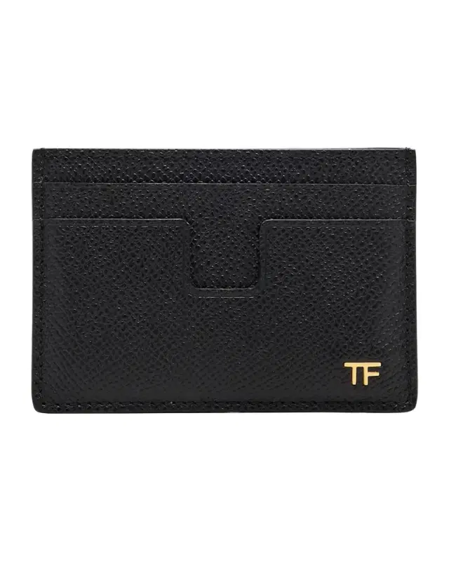 TOM FORD Men 's T-Line Leather Card Holder