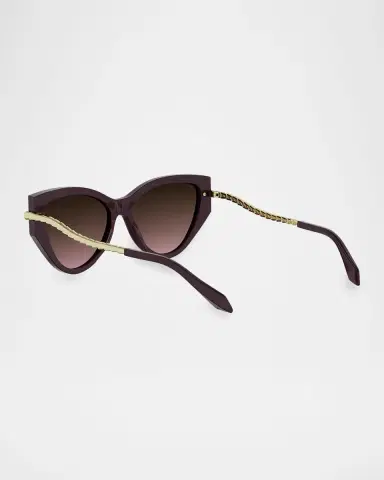 BVLGARI Serpenti 54mm Acetate Cat-Eye Sunglasses | Thumbnail 4