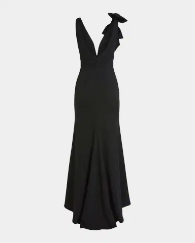 Mac Duggal Plunging Crepe Mermaid Gown | Thumbnail 5 Mac Duggal Plunging Crepe Mermaid Gown | Thumbnail 5