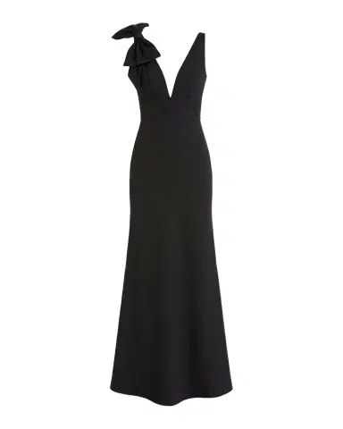 Mac Duggal Plunging Crepe Mermaid Gown | Thumbnail 1 Mac Duggal Plunging Crepe Mermaid Gown | Thumbnail 1