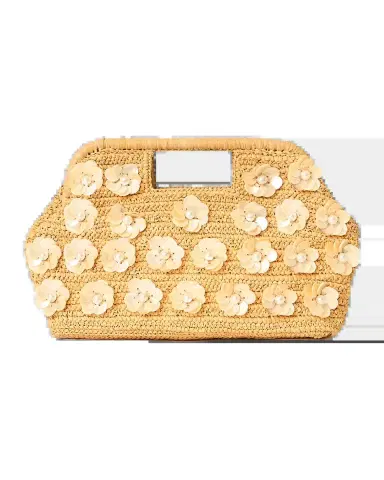 BTB Los Angeles Dottie Floral Applique Raffia Clutch Bag | Thumbnail 2 BTB Los Angeles Dottie Floral Applique Raffia Clutch Bag | Thumbnail 2