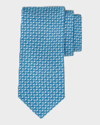 Ferragamo Men's Fox Micro-Print Tie | Thumbnail 2