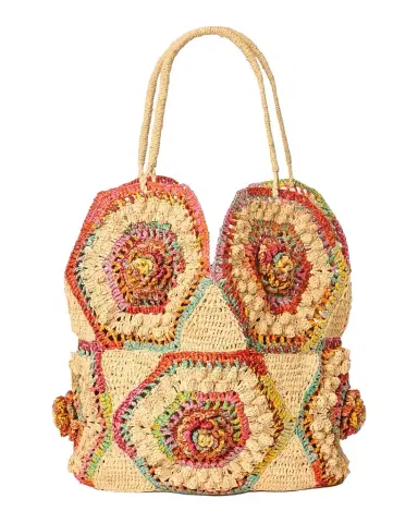 BTB Los Angeles Hazel Floral Woven Raffia Hobo Bag | Thumbnail 1 BTB Los Angeles Hazel Floral Woven Raffia Hobo Bag | Thumbnail 1