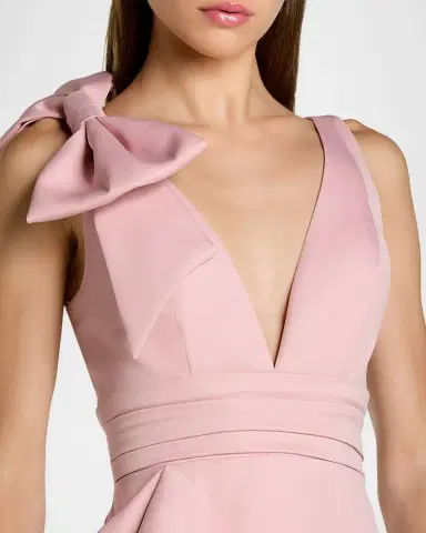 Mac Duggal Plunging High-Low Ruffle Crepe Gown | Thumbnail 4 Mac Duggal Plunging High-Low Ruffle Crepe Gown | Thumbnail 4