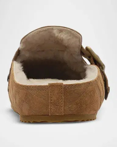Burberry Urchin Shearling-Lined Suede Clogs | Thumbnail 3