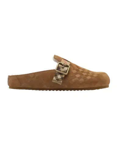 Burberry Urchin Shearling-Lined Suede Clogs | Thumbnail 1