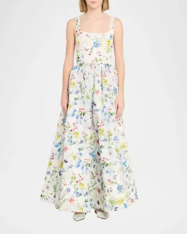ALICE + OLIVIA Chara Square-Neck Maxi Dress | Thumbnail 2 ALICE + OLIVIA Chara Square-Neck Maxi Dress | Thumbnail 2