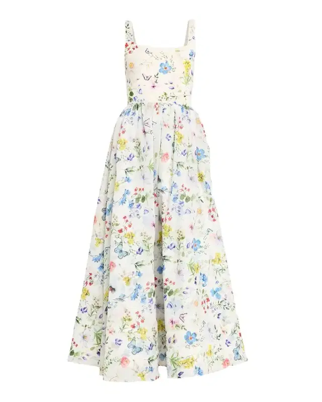 Chara Square-Neck Maxi Dress