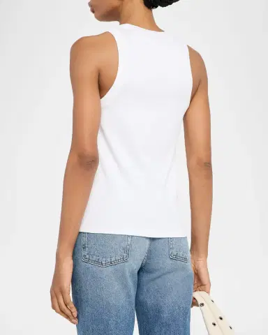 Veronica Beard Jordyn Rib-Knit Tank Top | Thumbnail 3