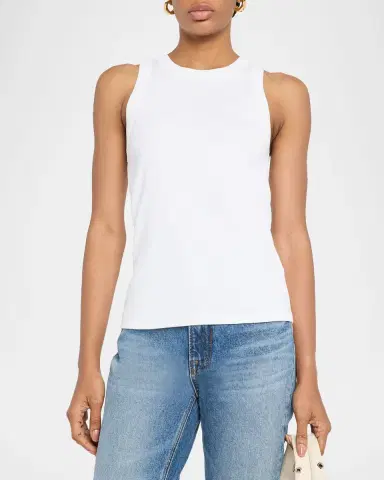 Veronica Beard Jordyn Rib-Knit Tank Top | Thumbnail 4