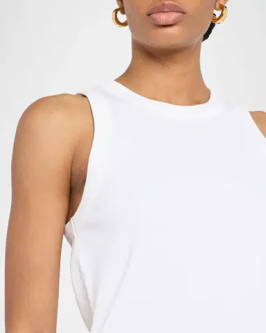 Veronica Beard Jordyn Rib-Knit Tank Top | Thumbnail 5