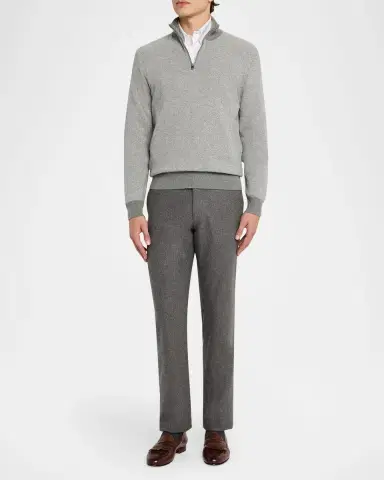 Ralph Lauren Purple Label Birdseye Cashmere Quarter-Zip Sweater | Thumbnail 2
