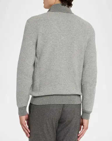 Ralph Lauren Purple Label Birdseye Cashmere Quarter-Zip Sweater | Thumbnail 3