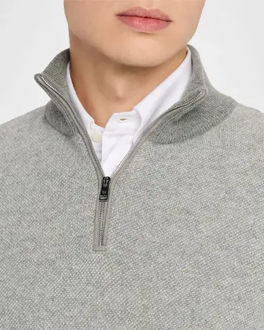 Ralph Lauren Purple Label Birdseye Cashmere Quarter-Zip Sweater | Thumbnail 5
