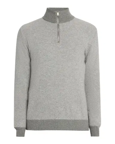Ralph Lauren Purple Label Birdseye Cashmere Quarter-Zip Sweater | Thumbnail 1