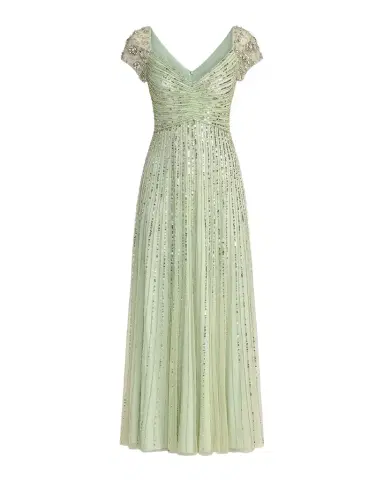 Mac Duggal Embellished Mesh Fit & Flare Gown | Thumbnail 1 Mac Duggal Embellished Mesh Fit & Flare Gown | Thumbnail 1