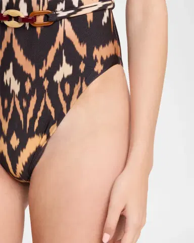 Zimmermann Aster Belted One-Piece Swimsuit | Thumbnail 4