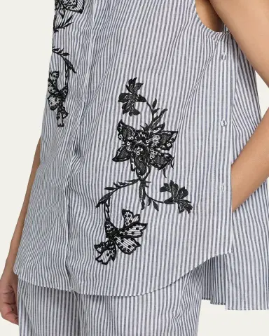 Kobi Halperin Aerin Striped Floral-Embroidered Blouse | Thumbnail 5 Kobi Halperin Aerin Striped Floral-Embroidered Blouse | Thumbnail 5