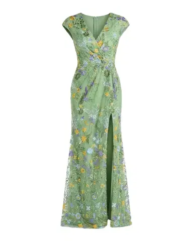 Mac Duggal Floral-Embroidered Column Gown | Thumbnail 1 Mac Duggal Floral-Embroidered Column Gown | Thumbnail 1