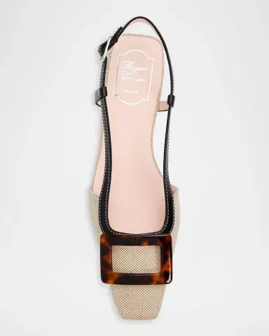 Roger Vivier Belle Vivier Canvas Slingback Ballerina Flats | Thumbnail 6 Roger Vivier Belle Vivier Canvas Slingback Ballerina Flats | Thumbnail 6