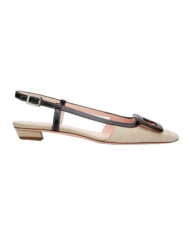 Roger Vivier Belle Vivier Canvas Slingback Ballerina Flats | Thumbnail 1 Roger Vivier Belle Vivier Canvas Slingback Ballerina Flats | Thumbnail 1
