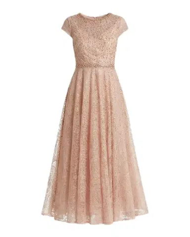 Mac Duggal Embellished A-Line Tea Length Dress | Thumbnail 1 Mac Duggal Embellished A-Line Tea Length Dress | Thumbnail 1