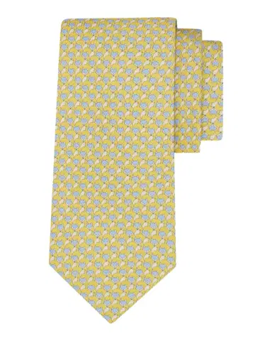 Ferragamo Men's Fox Micro-Print Tie | Thumbnail 1
