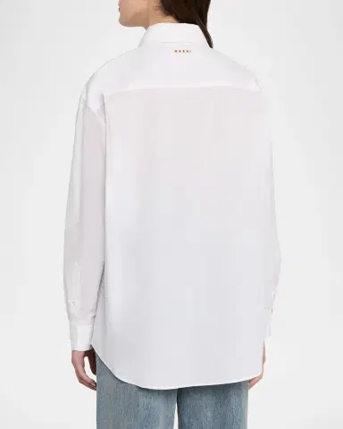 Marni D-Ring Strap Cotton Poplin Button-Down Shirt | Thumbnail 3