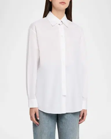 Marni D-Ring Strap Cotton Poplin Button-Down Shirt | Thumbnail 4