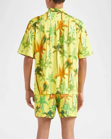 Vilebrequin Men's Cotton Palms Camp Shirt | Thumbnail 3 Vilebrequin Men's Cotton Palms Camp Shirt | Thumbnail 3