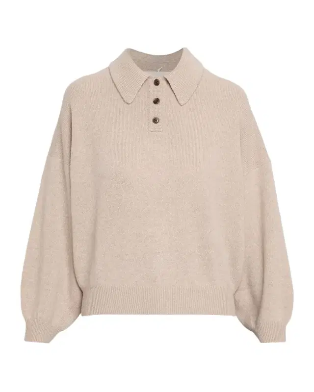 Etta Cashmere Polo Sweater