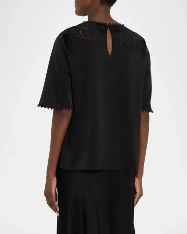 Kobi Halperin Frankie Lace-Inset Satin Back Crepe Blouse | Thumbnail 3 Kobi Halperin Frankie Lace-Inset Satin Back Crepe Blouse | Thumbnail 3
