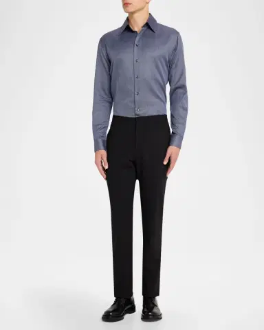 Emporio Armani Men's Micro-Dot Cotton Modern Fit Sport Shirt | Thumbnail 2
