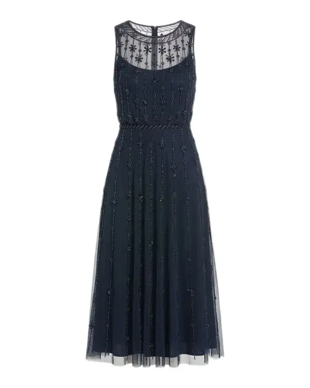 Mac Duggal Crystal-Embellished Tulle Midi-Dress