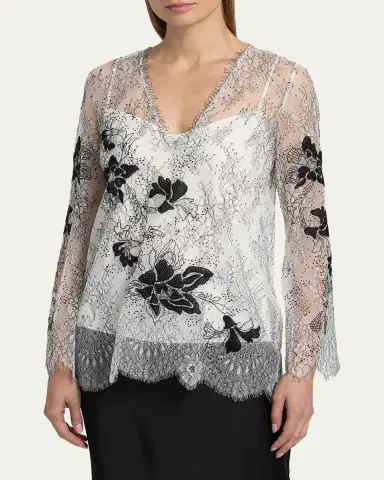 Kobi Halperin Devyn Scalloped Floral Lace Blouse | Thumbnail 4 Kobi Halperin Devyn Scalloped Floral Lace Blouse | Thumbnail 4