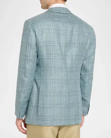 Cesare Attolini Men's Plaid Cashmere-Blend Sport Jacket | Thumbnail 3 Cesare Attolini Men's Plaid Cashmere-Blend Sport Jacket | Thumbnail 3